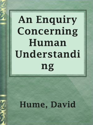 cover image of An Enquiry Concerning Human Understanding